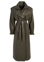 Trench Mira din piele naturala maxi 130 cm