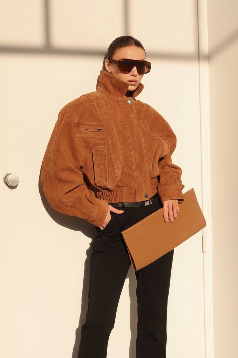 Venus jacket in tobacco color 