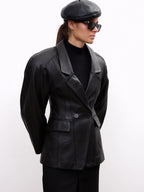 Fitted leather blazer — MONIK
