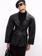 Fitted leather blazer — MONIK