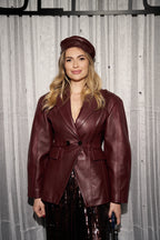 Burgundy leather beret — GINY | ILÈR