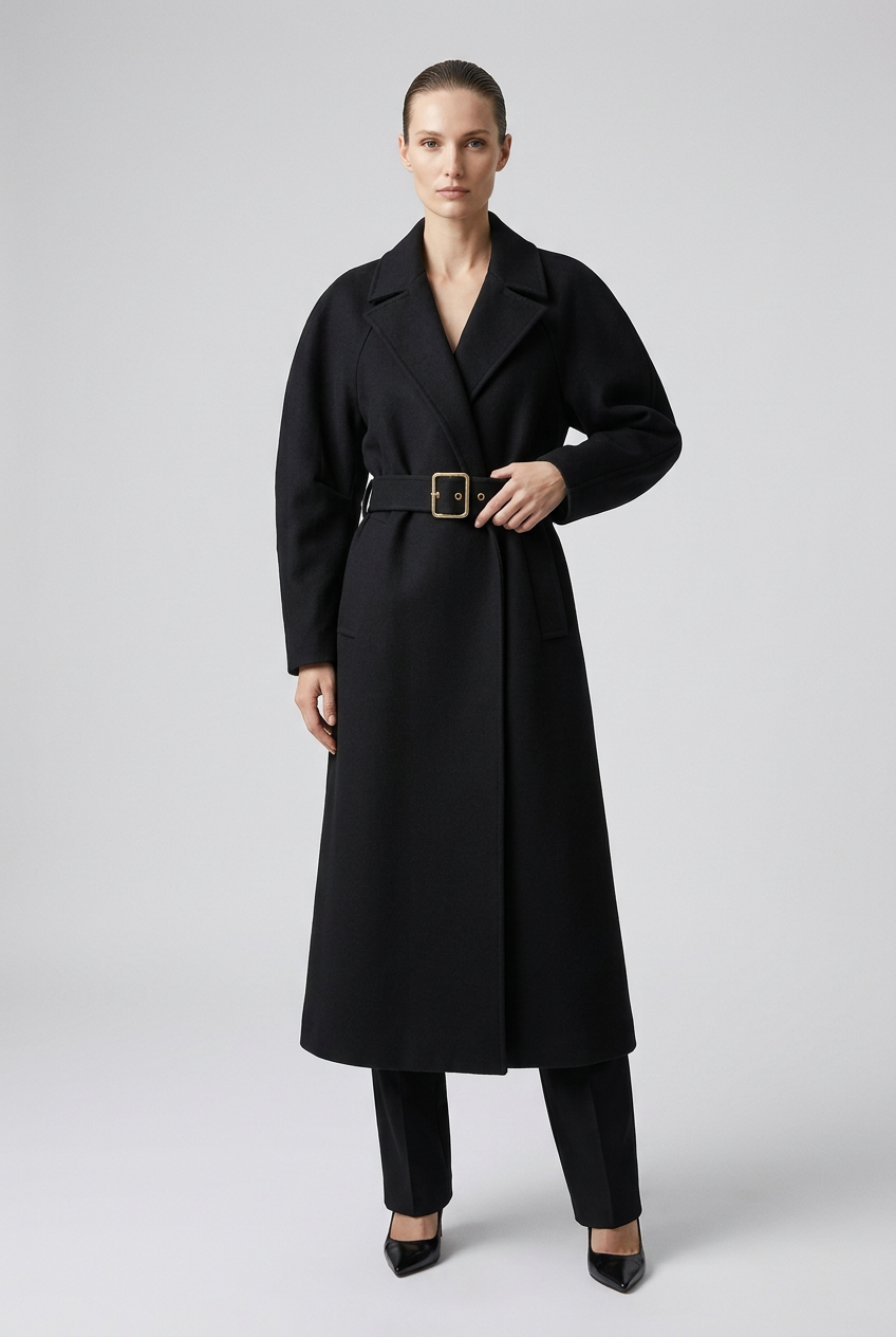 CELESTE – Palton Oversized din Cașmir și Lână Negru | ILÈR