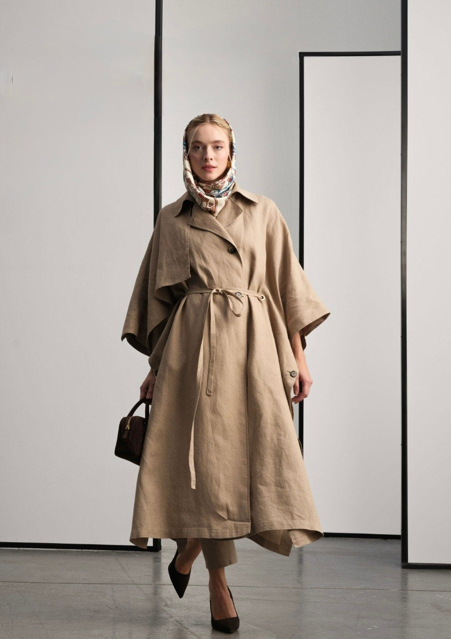 Pure linen trench cape — ZEYA | ILÈR