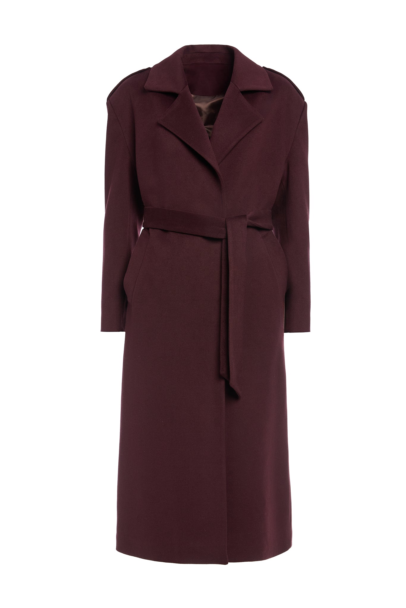 Palton Gigi burgundy din cașmir - INURI