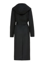 Black hooded cashmere coat — KIRA | ILÈR