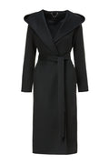 Black hooded cashmere coat — KIRA | ILÈR