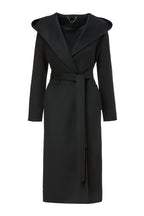 Black hooded cashmere coat — KIRA | ILÈR