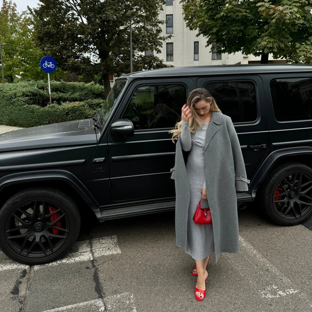Grey cashmere coat — LUCIA | ILÈR