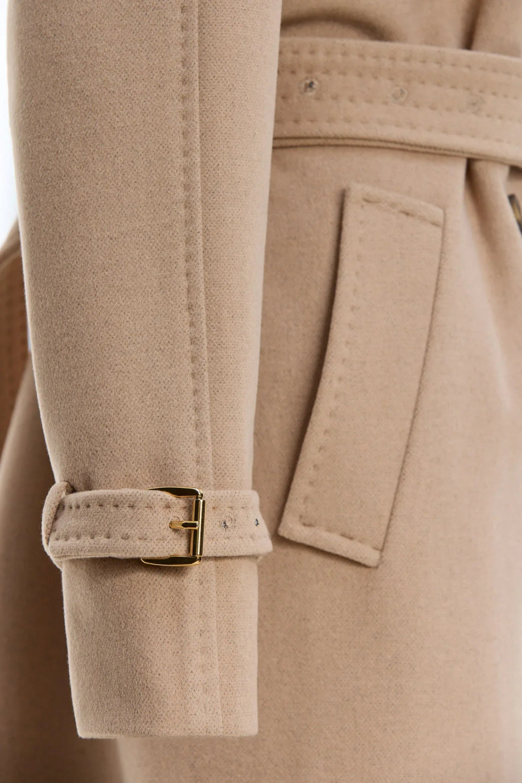 Beige cashmere trench coat — SOFI | ILÈR