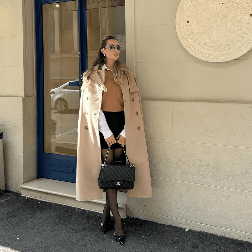 Beige cashmere trench coat — SOFI | ILÈR
