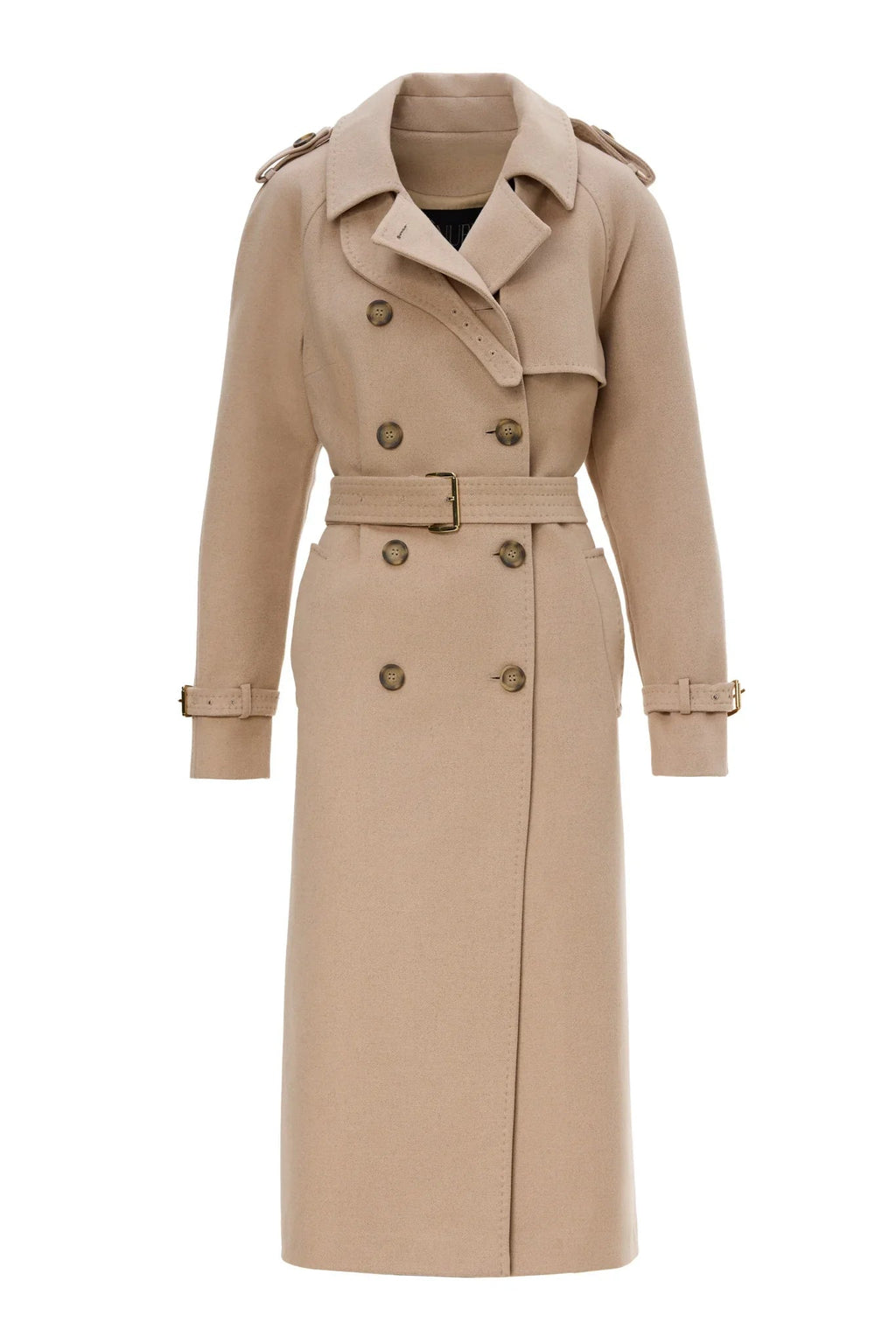 Beige cashmere trench coat — SOFI | ILÈR