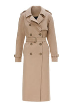 Beige cashmere trench coat — SOFI | ILÈR