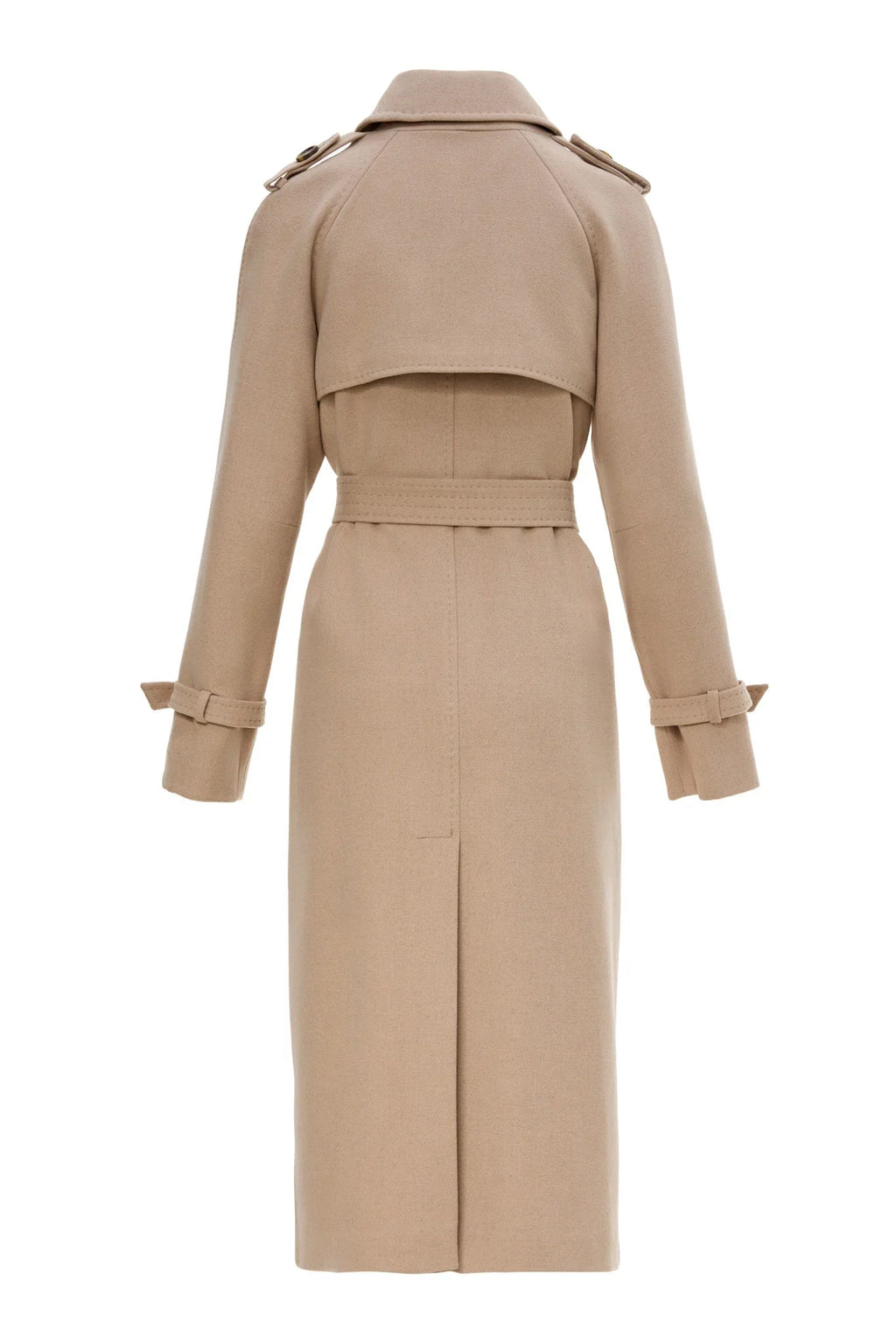 Beige cashmere trench coat — SOFI | ILÈR
