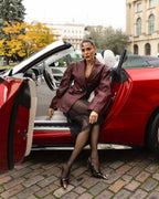 Fitted lambskin leather blazer — MONIK | ILÈR