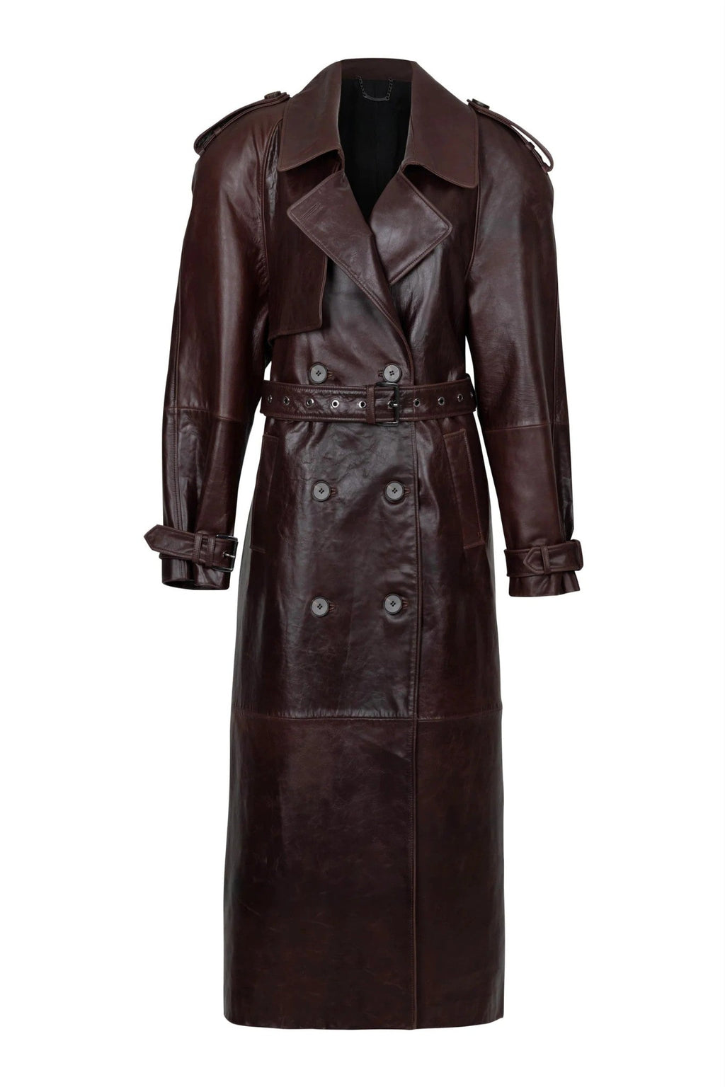Waxed leather trench coat — HAZEL | ILÈR