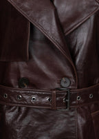 Waxed leather trench coat — HAZEL | ILÈR
