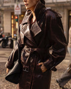 Waxed leather trench coat — HAZEL | ILÈR