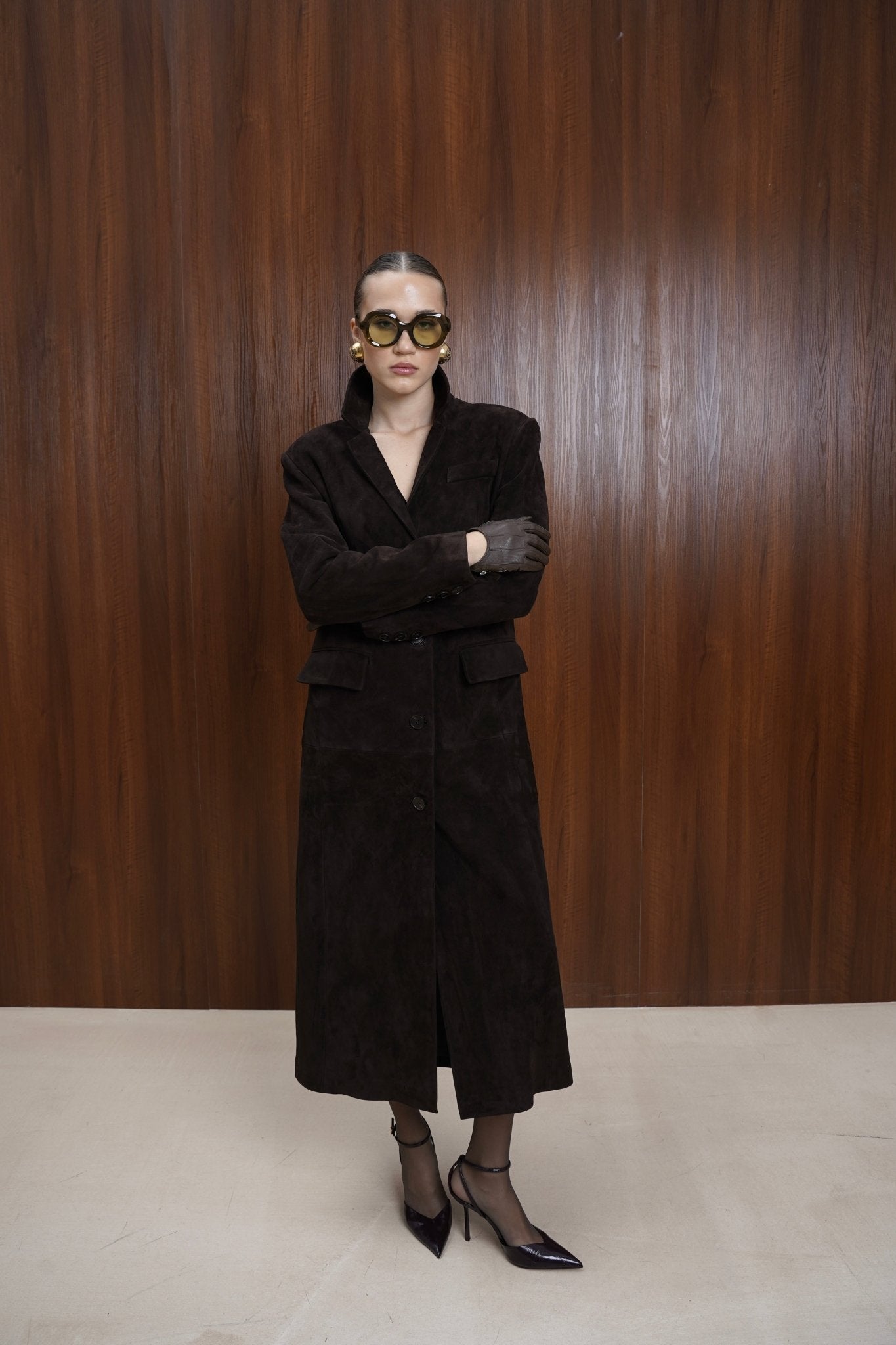 Trench Kyle din piele intoarsa - INURI