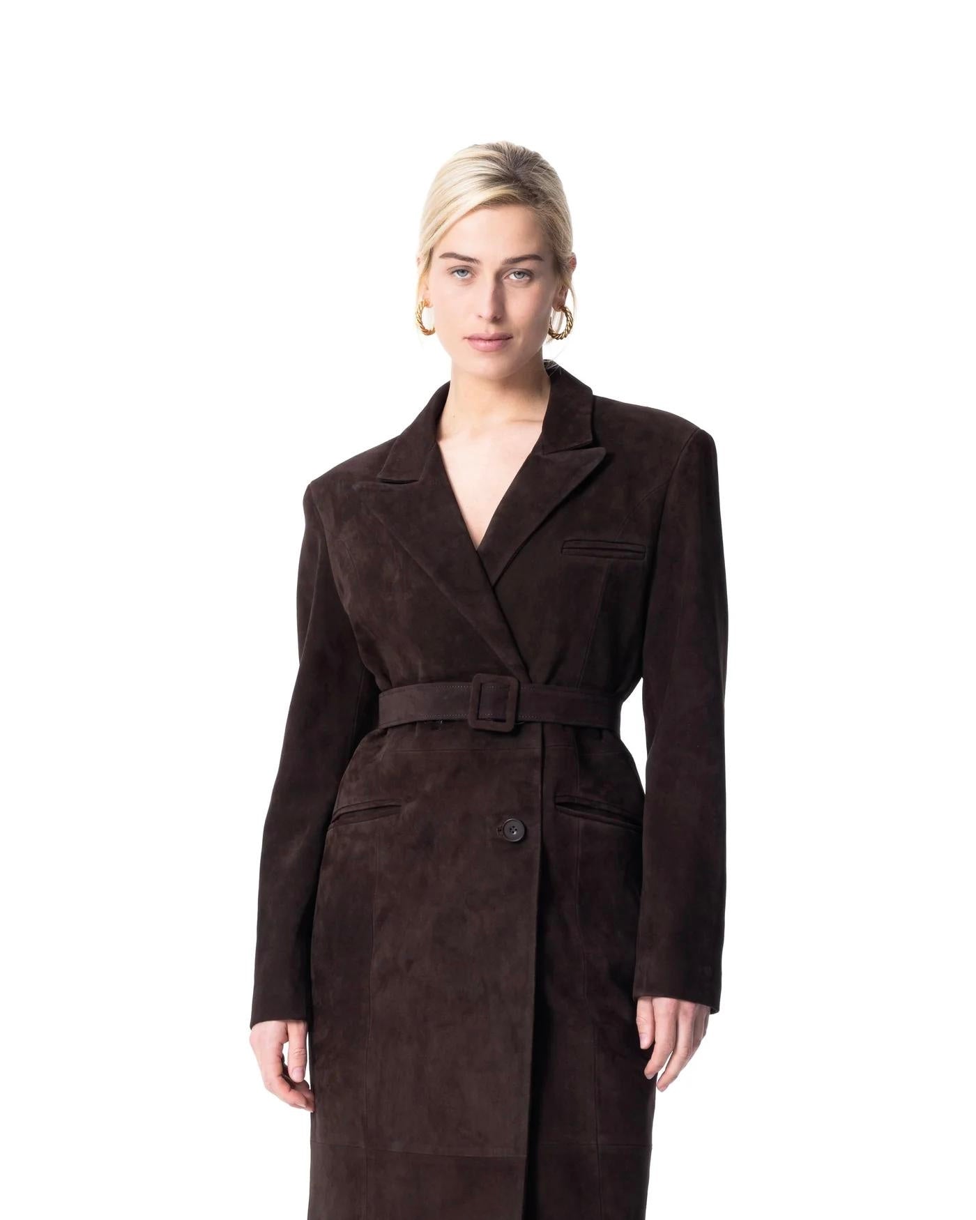 Trench Rhea din piele intoarsa - ILÈR