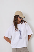 White cotton t-shirt — HOU | ILÈR