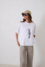 White cotton t-shirt — HOU | ILÈR